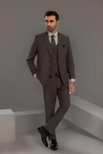 Charcoal Grey Three-Piece Suit for Men - Image 2