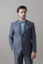 Classic Steel Grey Two-Piece Suit for Men