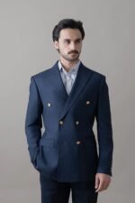 Navy Blue Double-Breasted Suit for Men - Image 4