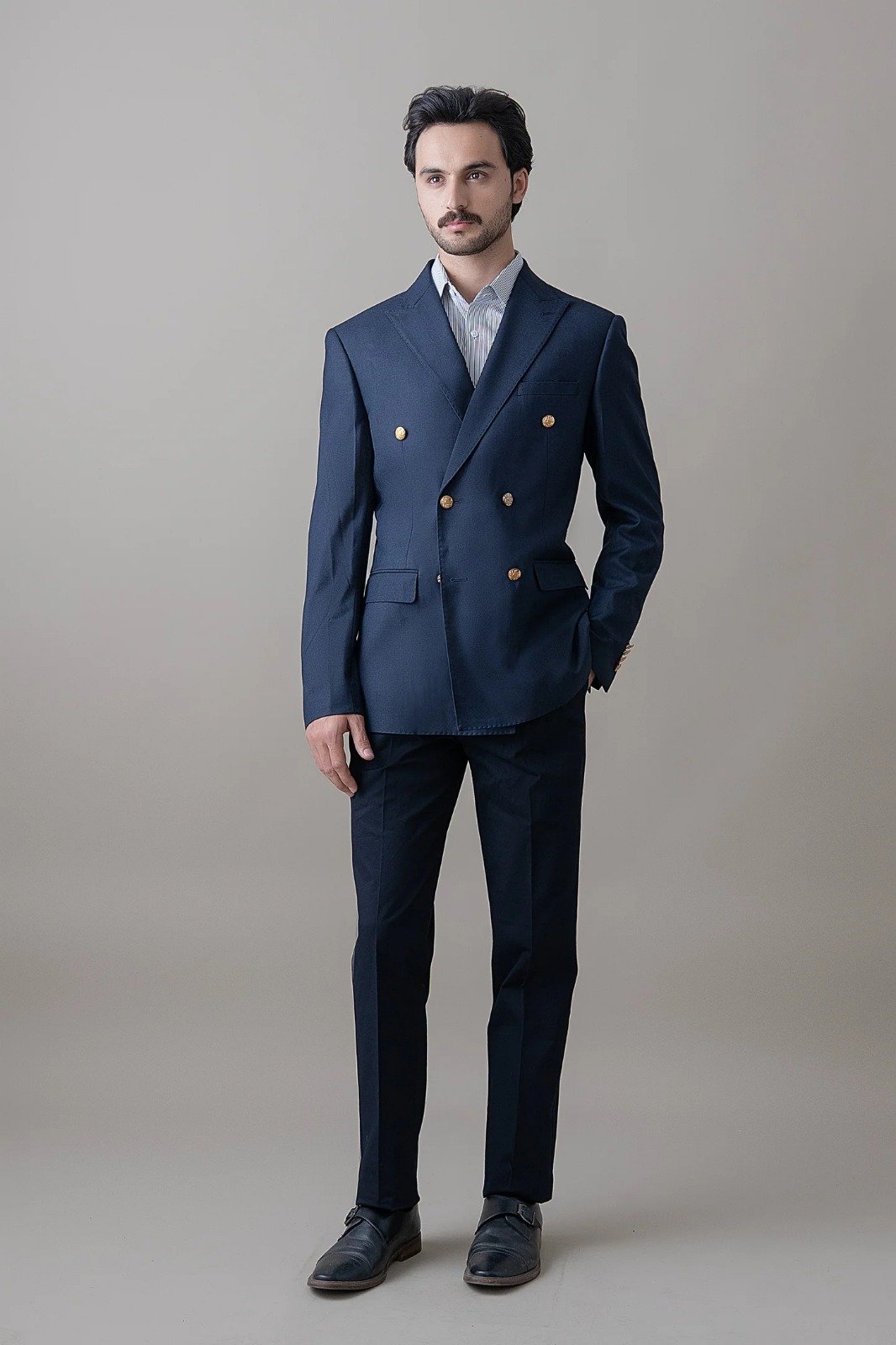 WhatsApp Image 2026-09-07 at 10.09.34 PM Navy Blue Double-Breasted Suit for Men - Image 1