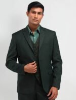 Dark Green Three-Piece Suit for Men - Image 2