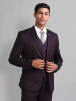 Burgundy Three-Piece Suit for Men - Image 2
