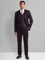 Burgundy Three-Piece Suit for Men