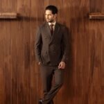 Brown Double-Breasted Suit for Men
