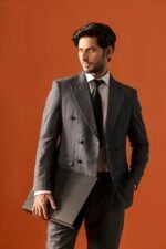 Charcoal Grey Double-Breasted Suit for Men - Image 2