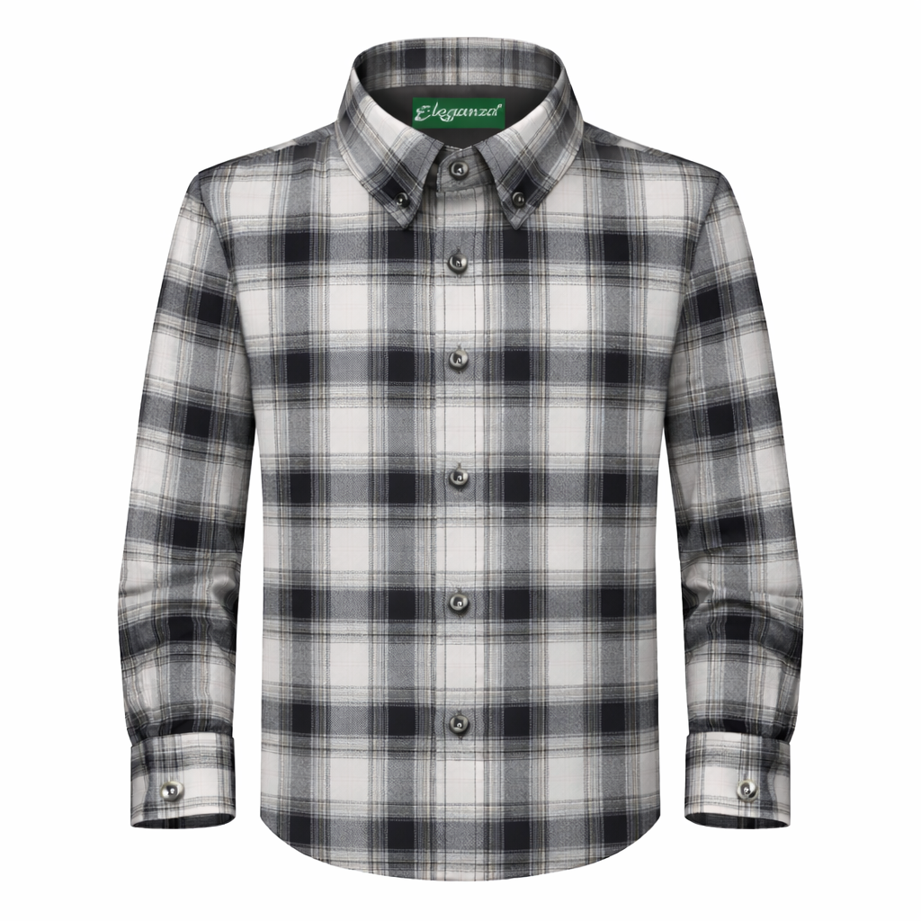 ChatGPT Image Mar 5, 2026, 09_41_44 PM Black & Grey Check Shirt with Turn-Down Collar - Image 1