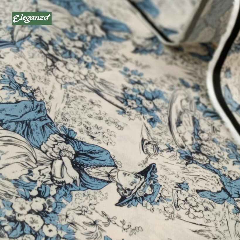 PATTER 1 £15 PER METER Blue Floral Inner Lining for Blazer - Image 1