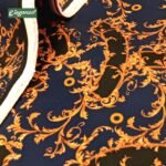 Navy Gold Baroque Inner Lining for Blazer
