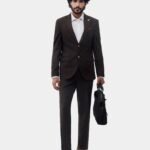 Brown Two-Piece Suit for Men
