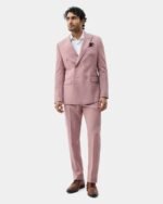 Blush Pink Double-Breasted Suit for Men