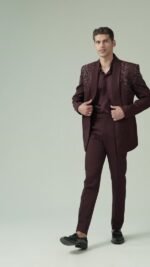 Elegant Wine Blazer Tuxedo for Modern Gentlemen - Image 3