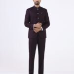 Deep Purple Textured Two-Piece Suit for Men
