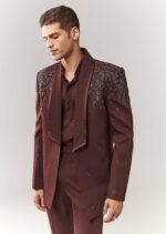 Elegant Wine Blazer Tuxedo for Modern Gentlemen - Image 4