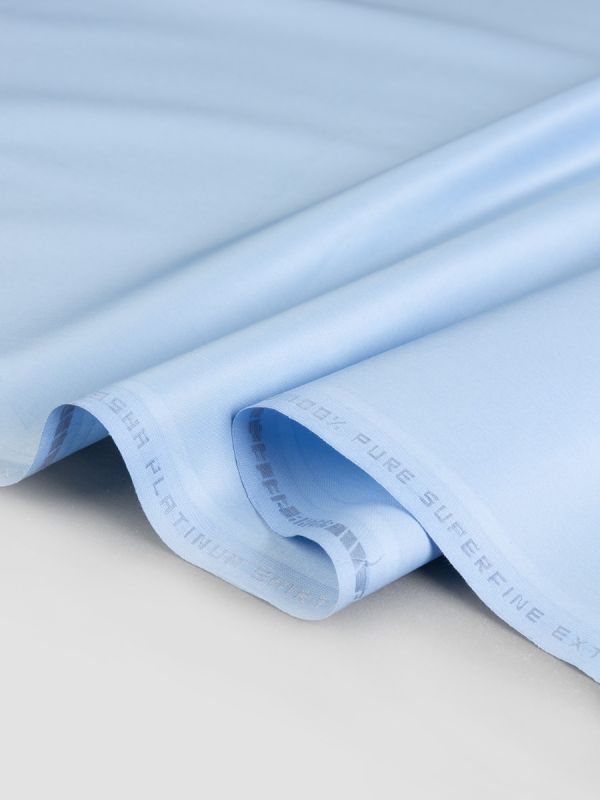 10-008-000-230 (1) Pasha Platinum Classic Sky Blue Unstitched Fabric – Premium Men's Wash & Wear Suit - Image 1