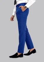 Men's Black Poly Wool Dress Pants | Slim Fit Formal Trousers | Office & Business Wear - Image 4