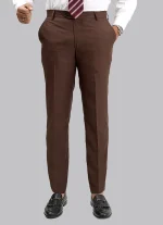 Men's Black Poly Wool Dress Pants | Slim Fit Formal Trousers | Office & Business Wear - Image 6