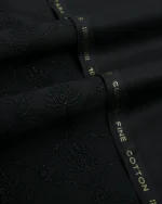 Rajahs Royal Essence White Embroidered Unstitched Fabric – Premium Men's Cotton - Image 3