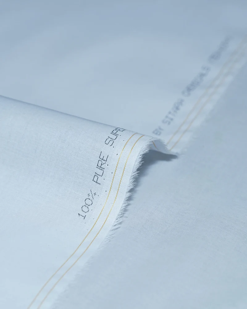Sunlight-White-Webcomp Rajahs Super Star White Unstitched Fabric – Premium Men's Pure Cotton Super Star White Unstitched Fabric – Premium Men's Pure Cotton - Image 1