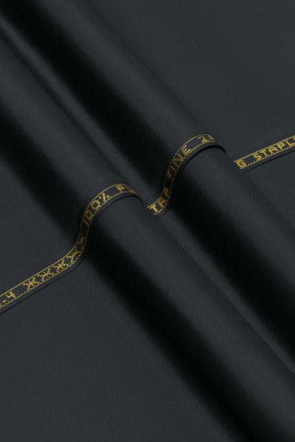Rajahs Ultra Club S4 Black Unstitched Fabric – Premium Men's Cotton Suiting