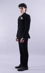 Black Double-Breasted Formal Suit for Men - Image 3