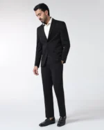 Black Techpro Two-Piece Solid Suit for Men - Image 4
