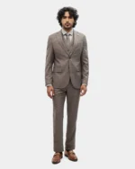 Brown Three-Piece Check Suit for Men - Image 3