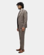 Brown Three-Piece Check Suit for Men - Image 6