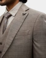 Brown Three-Piece Check Suit for Men - Image 5
