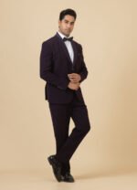 Elegant Purple Tuxedo Suit for Men - Image 3