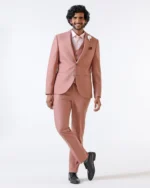 Pink Three-Piece Solid Suit for Men - Image 7
