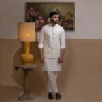White Embroidered Men’s Waistcoat - Image 5