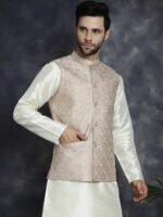 Beige Embroidered Men’s Waistcoat - Image 5