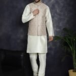 Beige Embroidered Men’s Waistcoat