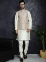 Beige Embroidered Men’s Waistcoat - Image 3