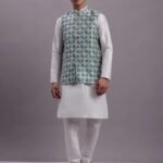 Blue & White Printed Men’s Waistcoat