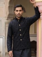 Black Embroidered Men’s Waistcoat