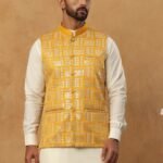 Mustard Yellow Embroidered Men’s Waistcoat