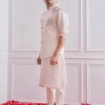 Light Pink Embroidered Men’s Waistcoat