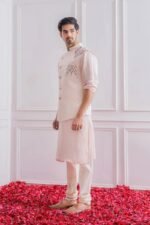 Light Pink Embroidered Men’s Waistcoat