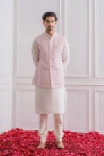 Light Pink Embroidered Men’s Waistcoat - Image 3