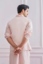 Light Pink Embroidered Men’s Waistcoat - Image 3