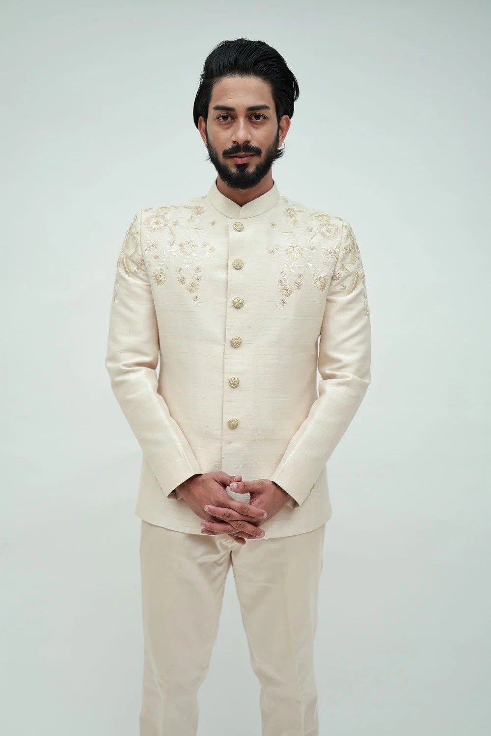 WhatsApp Image 2026-09-12 at 7.35.03 PM (1) Ivory Embroidered Prince Coat for Men - Image 1