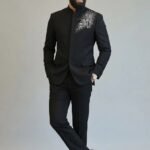Black Embroidered Men’s Prince Suit