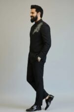 Black Embroidered Men’s Prince Suit - Image 2