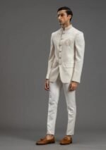 Ivory Embroidered Prince Coat - Image 4
