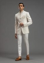 Ivory Embroidered Prince Coat - Image 6