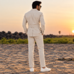 Beige Linen Safari Suit - Image 3