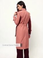 Women's Dusty Rose Contrast Trench Coat - Image 4