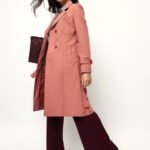 Women's Dusty Rose Contrast Trench Coat