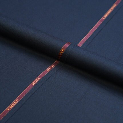 Lawrencepur Navy Blue Rich Wool Tweed Suiting Fabric